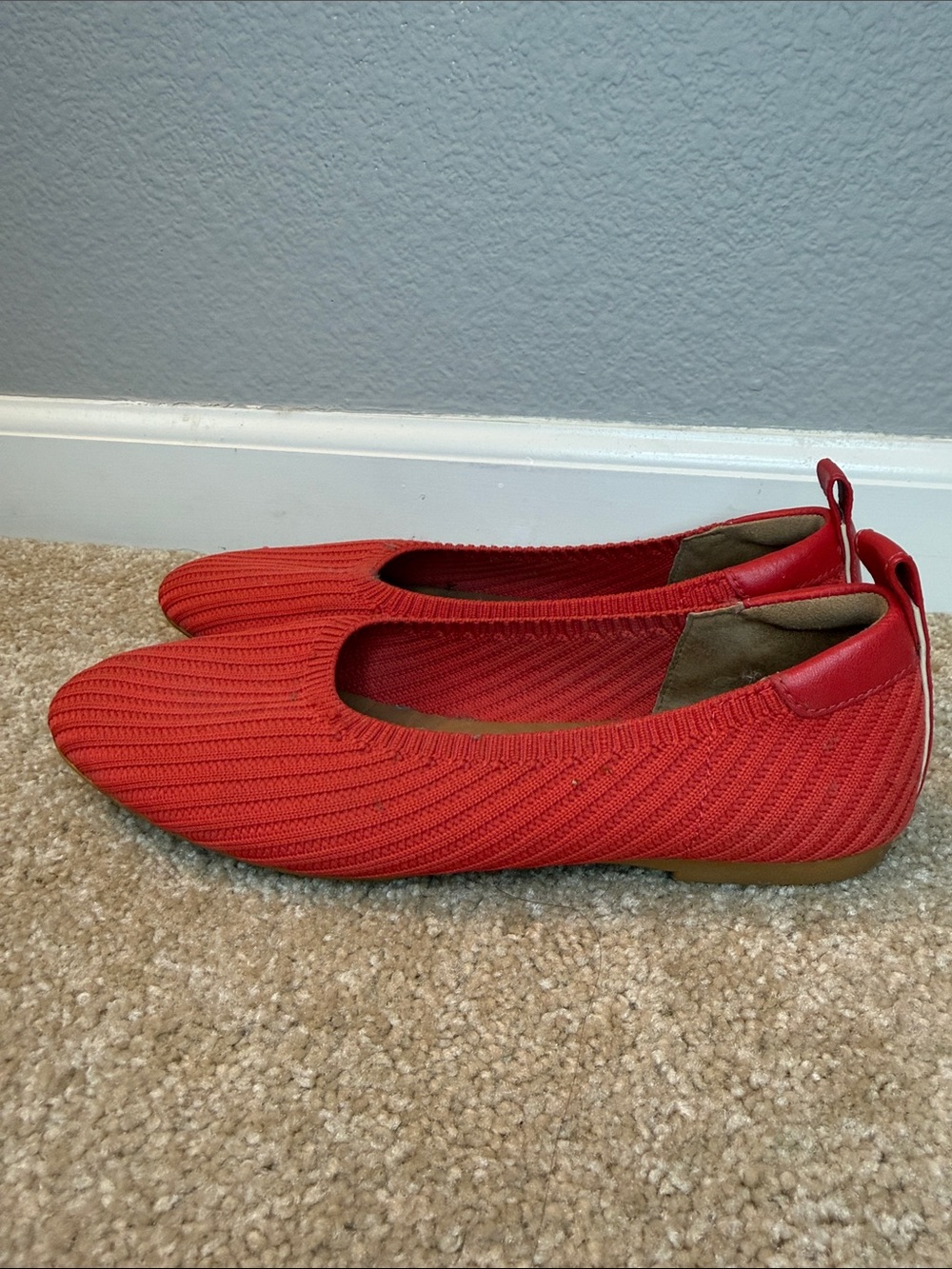 Everlane Day Glove Flats in Red Knit Ballet Flats Size 7 - Picture 5 of 8